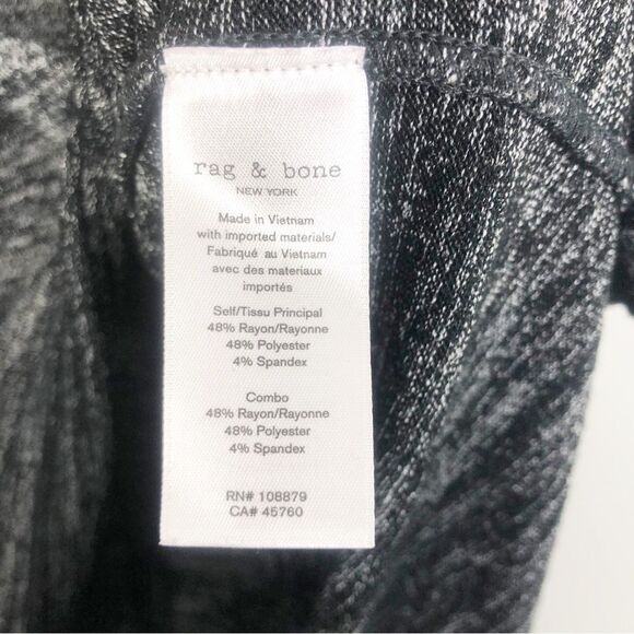 RAG & BONE | Avryl Gray/Black Heathered V-Neck Short Sleeve Tee Women’s Size XL - Picture 8 of 9